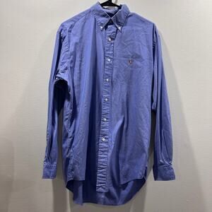 Ralph Lauren Yarmouth 100% Cotton Pinpoint Blue Oxford Size  15 1/2 (34)